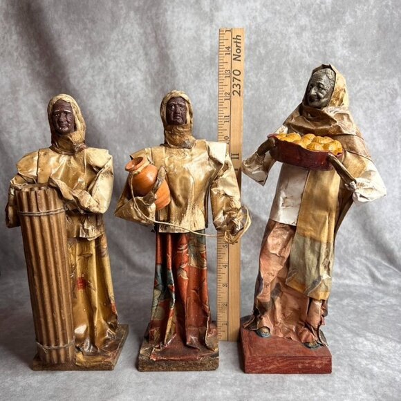 Handcrafted Paper Mache Mexican Folk Art Figurines Set Of 6 Made In Mexico READ - Picture 11 of 16